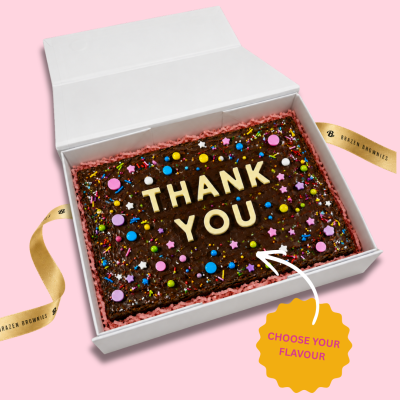 THANK YOU BROWNIE MESSAGE CAKE GIFT BOX